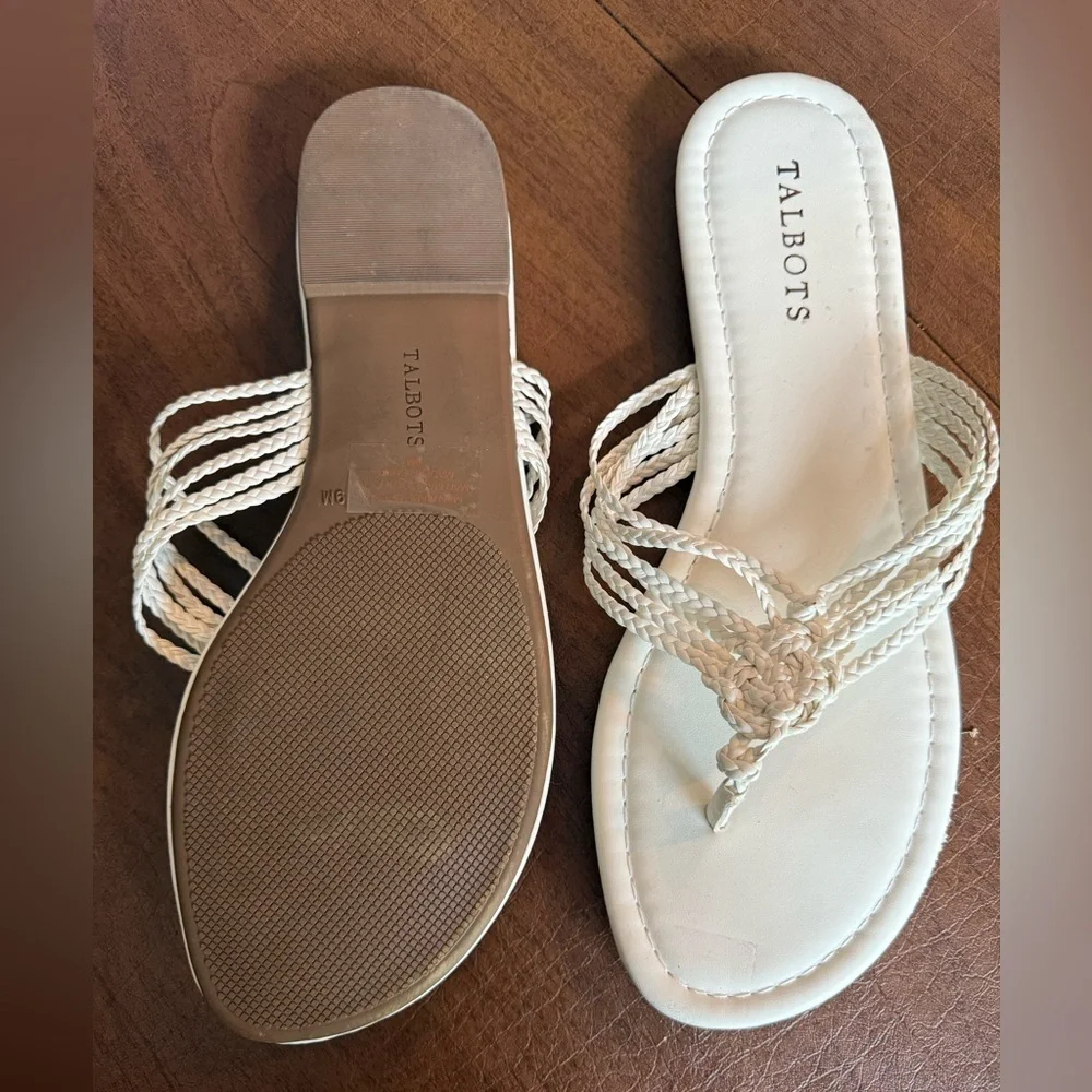 EUC Talbots Women's White Braided Sandals SZ 9 - Picture 2 of 15